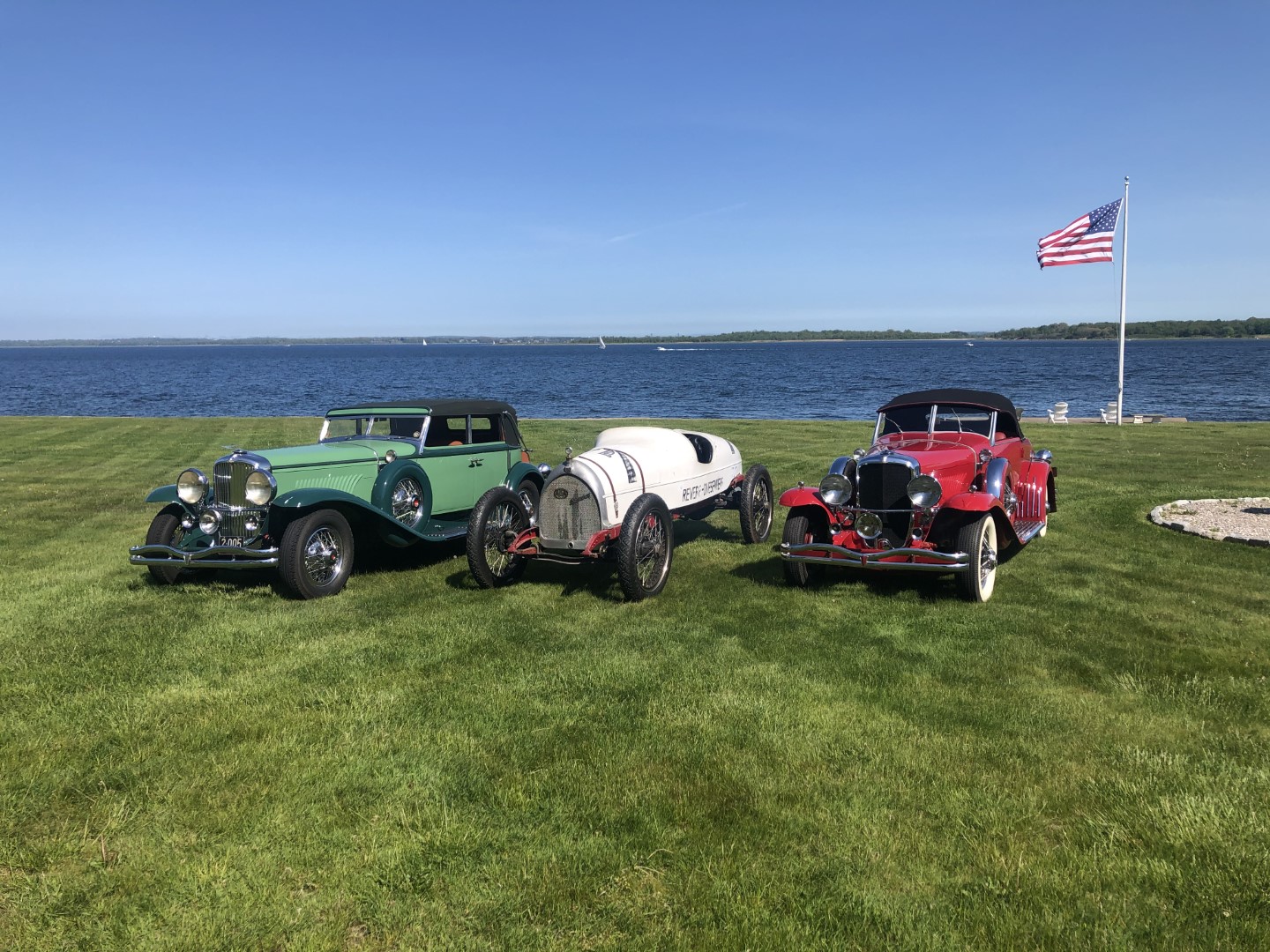 Three Duesenbergs on Shappy residence lawn